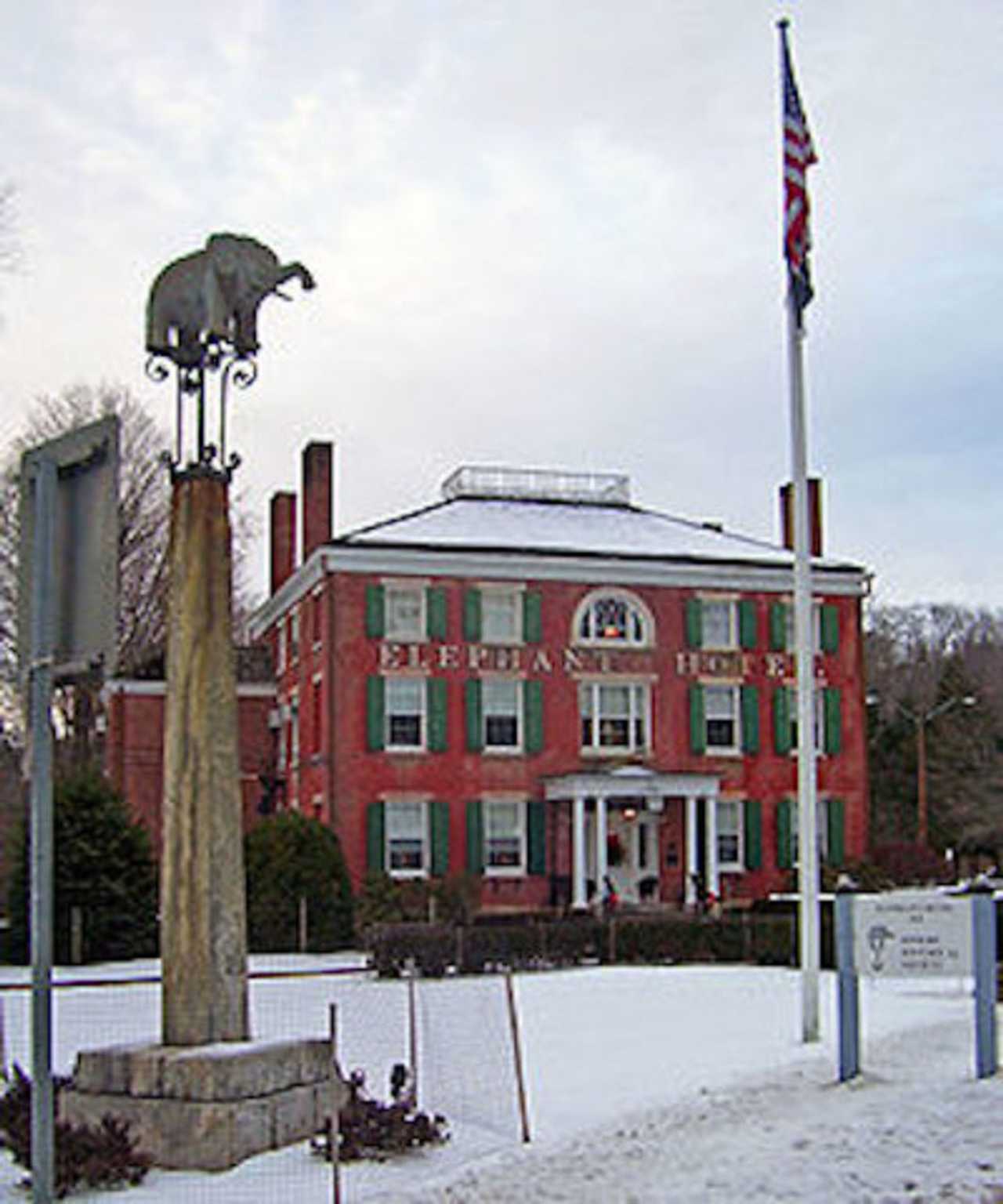 The original Elephant Hotel building was purchased by the Town of Somers in 1927 and now houses the town offices, the Somers Historical Society, and on the third floor, the Museum of the Early American Circus.