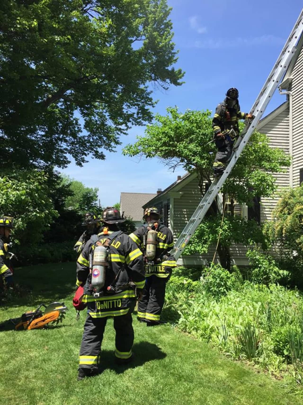 Fairfield firefighters respond to a third-story fire.