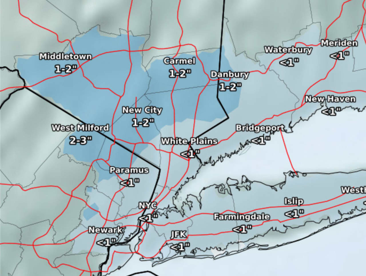 A fast-moving storm will bring a dusting of snow to New Jersey