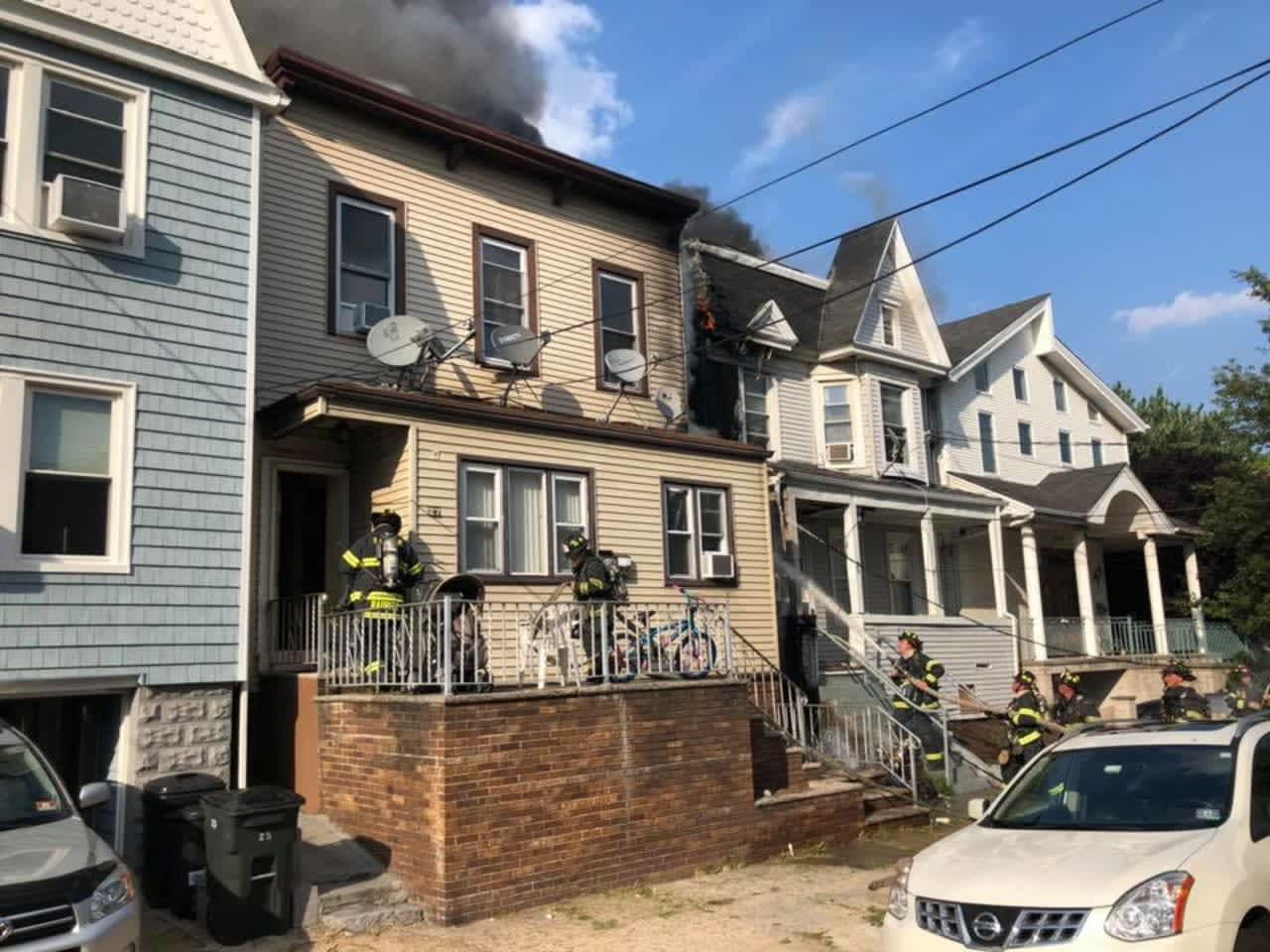 A fire in Bayonne left two homes heavily damaged Wednesday.