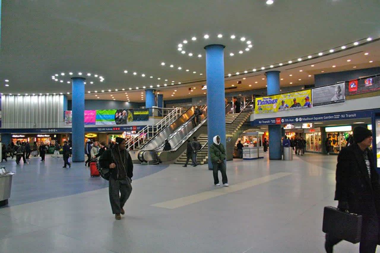 The Amtrak concourse at Penn Station.