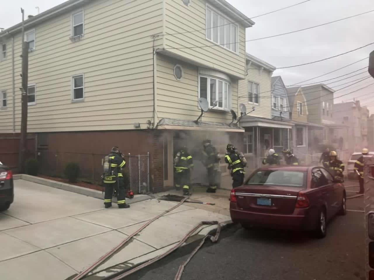Firefighters battled a blaze at 9 New Street Friday morning.