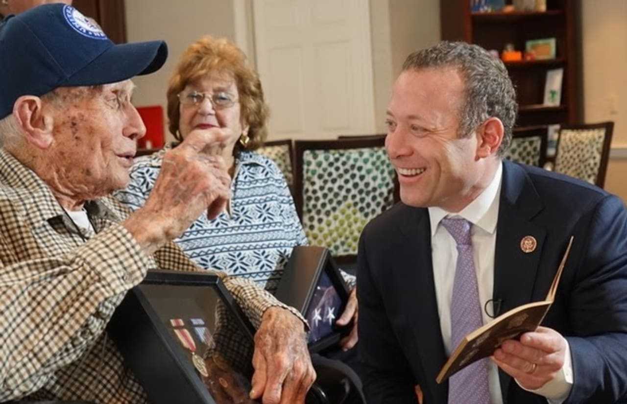 Thomas Simpson with Congressman Josh Gottheimer.