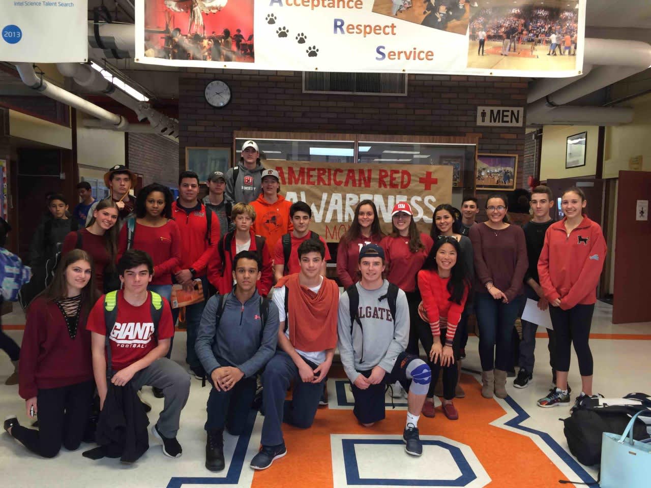 Members of Briarcliff High School’s American Red Cross Club wore red to raise awareness for the American Red Cross mission.