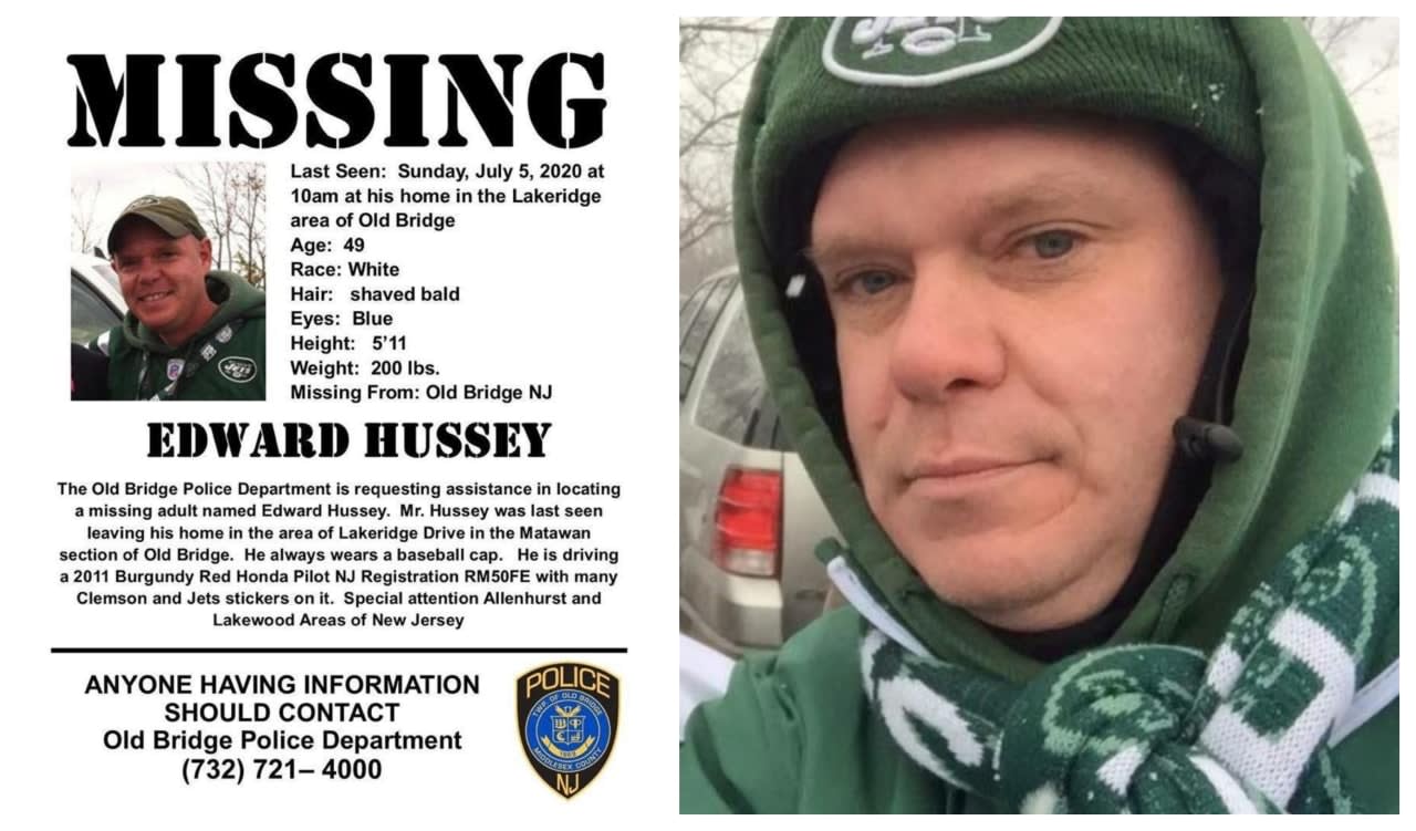 Edward Hussey was last seen leaving his Lakeridge Drive home in Matawan around 10 a.m. last Sunday, police said.