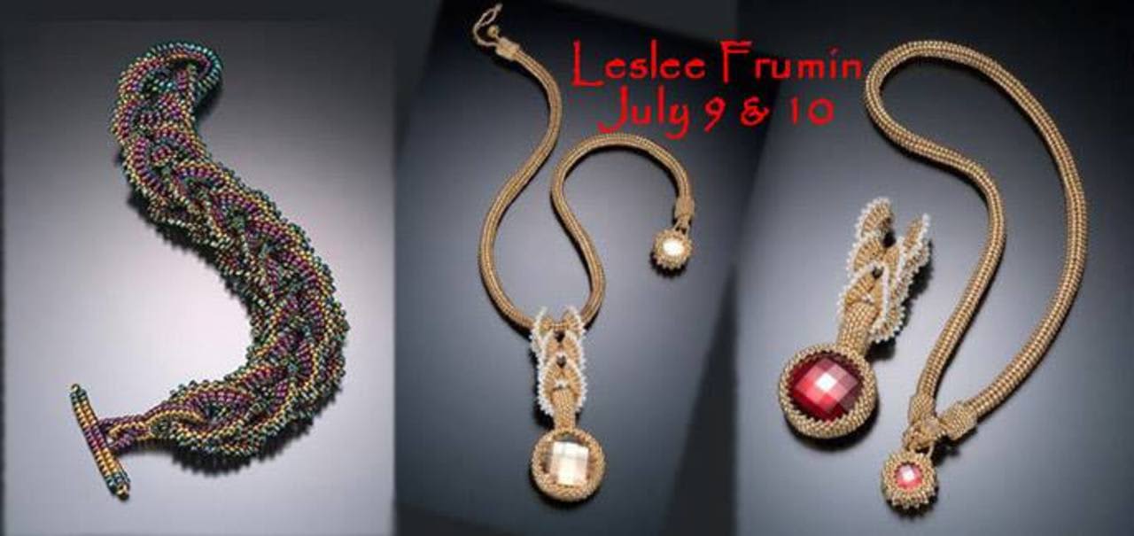 Learn how to create a link-it-up bracelet and a chained cabochon pendant at a two-day workshop led by Leslee Frumin at Beads by Blanche in Bergenfield.