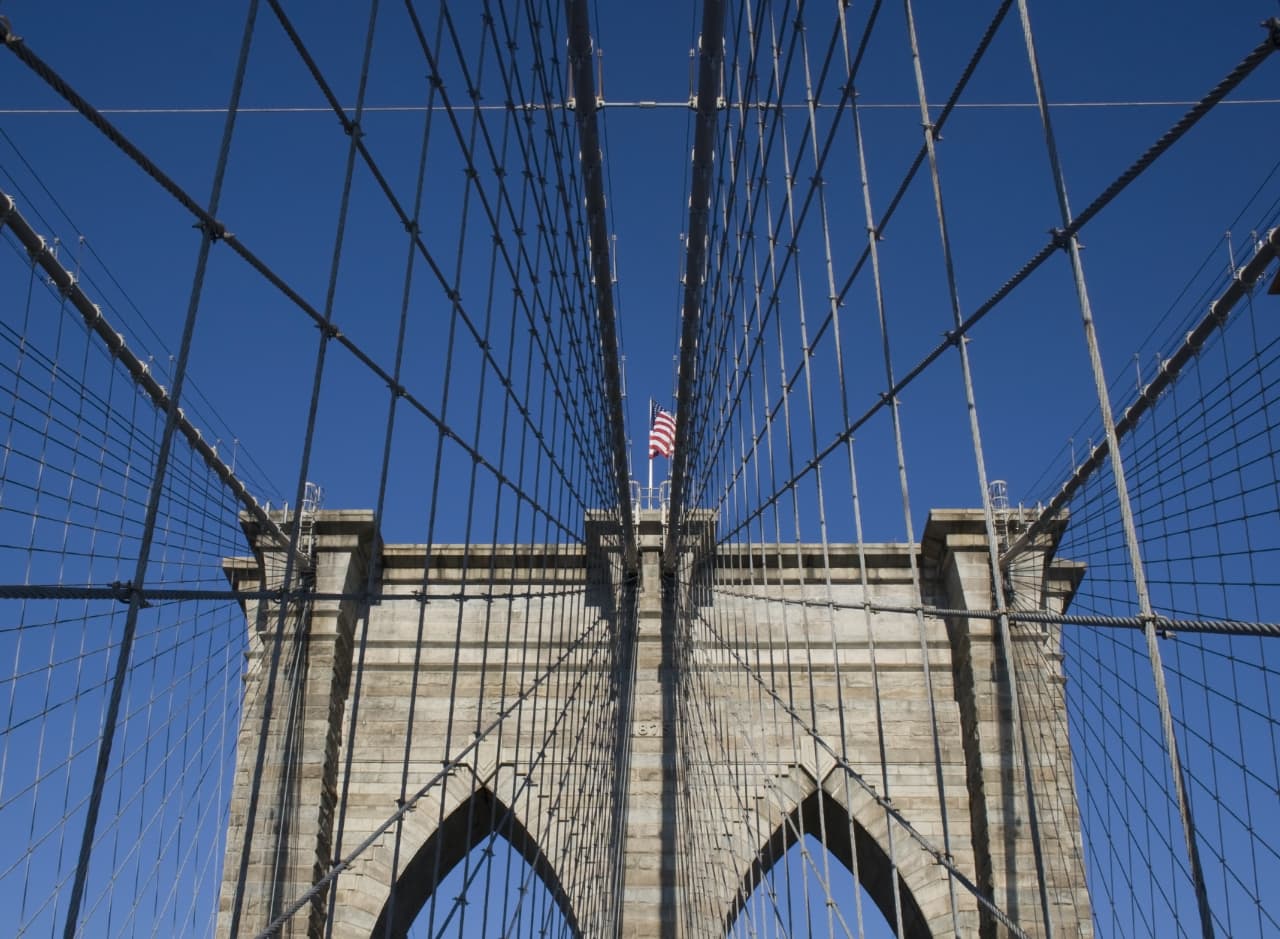 The Brooklyn Bridge.