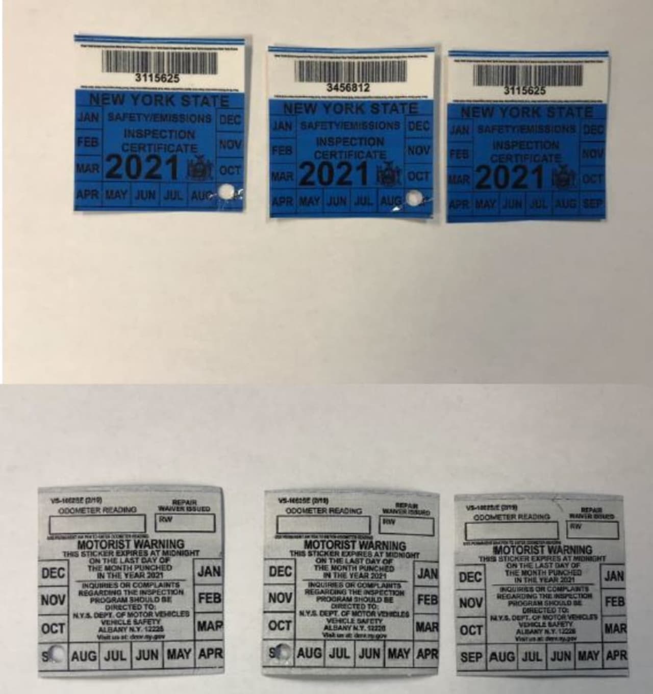 Counterfeit inspection tickets advertised on Facebook marketplace by Luis Pina-Perez of Tarrytown