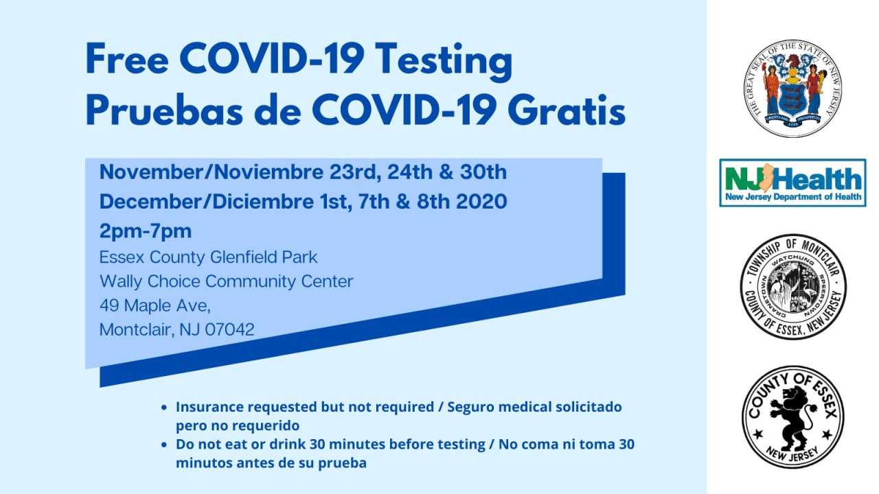 Free COVID-19 testing is being offered several days this month and next in Montclair.