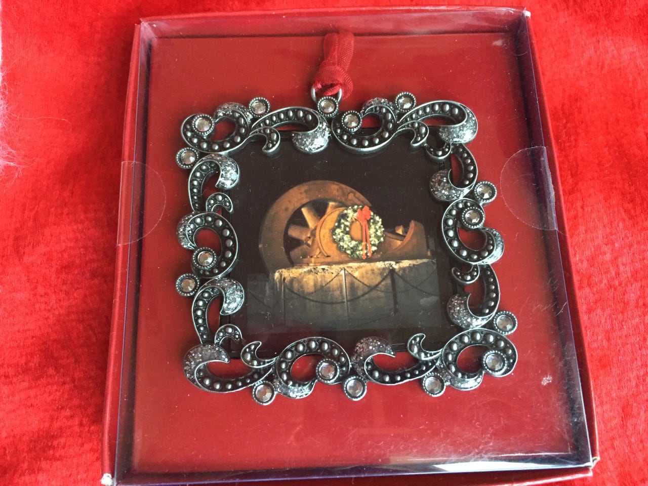 A flywheel ornament from the Piermont Holiday Boutique sale.
