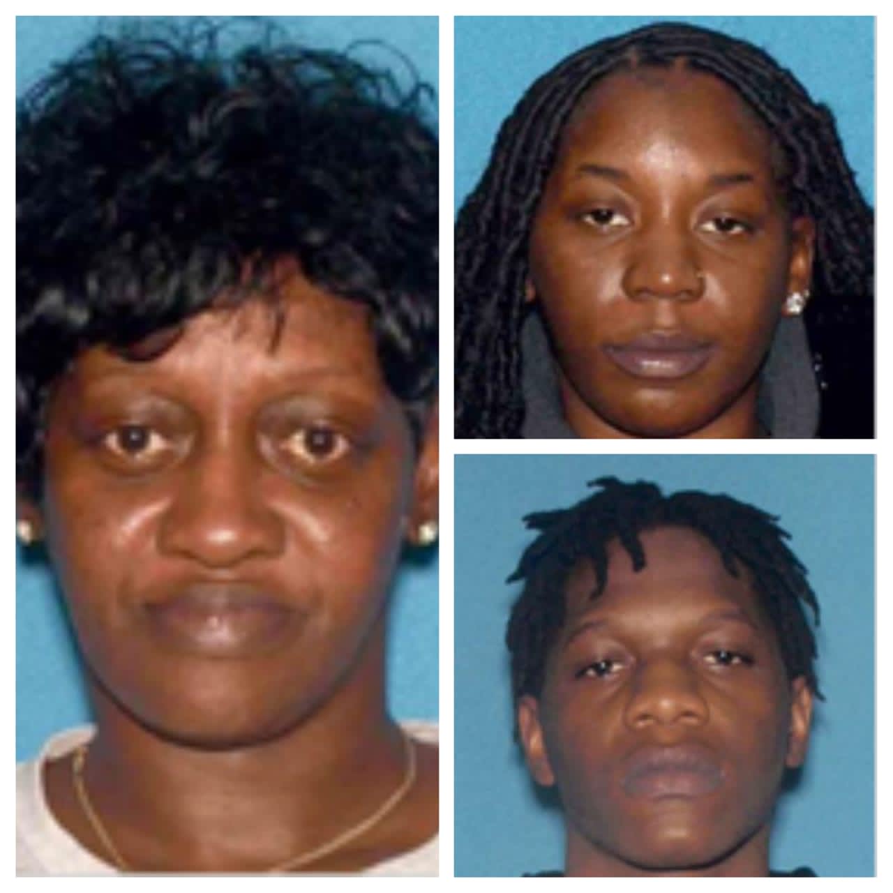 Shaneefah Allen, 43, (left), Jahnaya Black, 23, (top right), and Marquis Wright, 18 (bottom right).