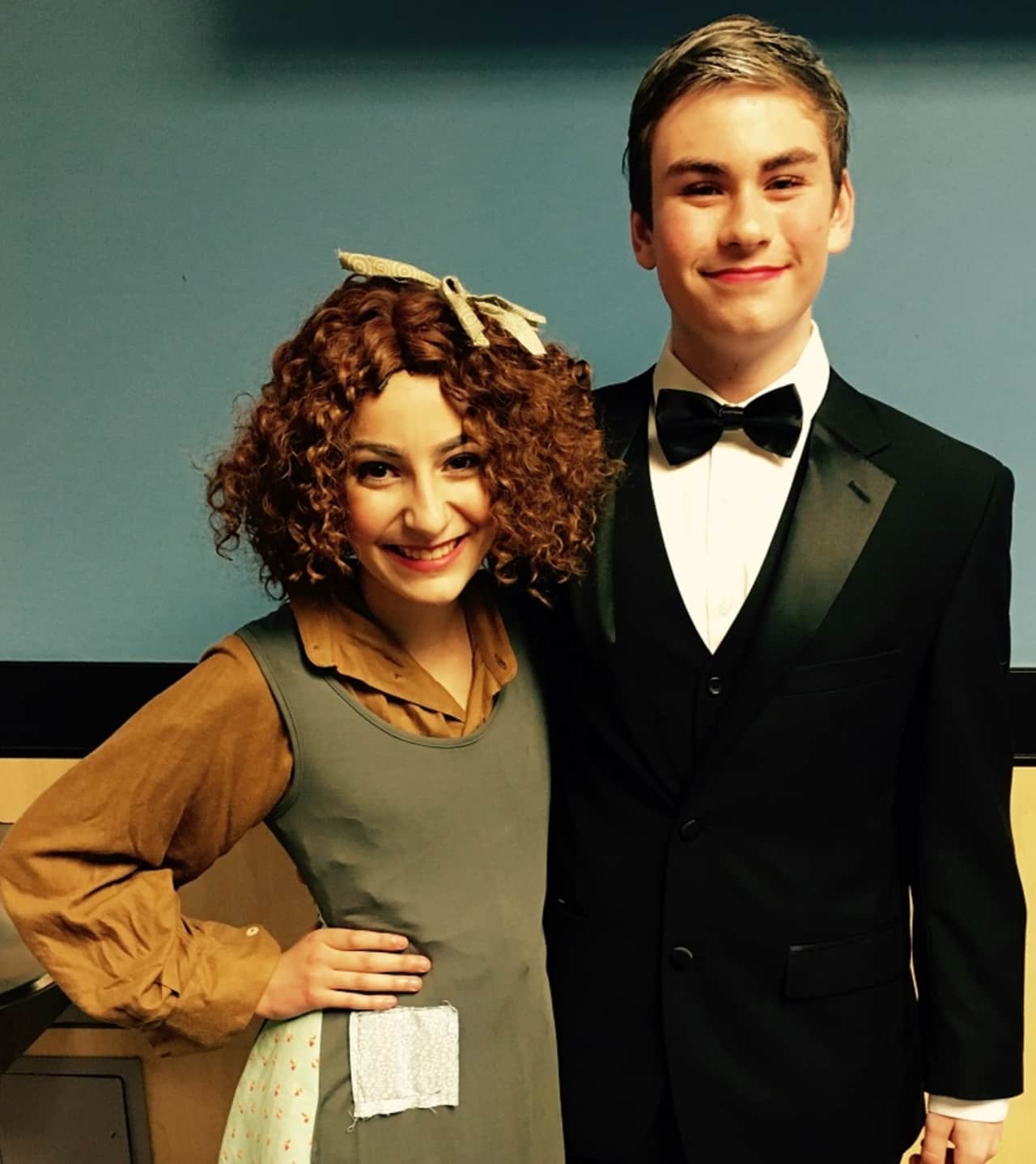 Nina Osso is Annie and Brendan O'Reilly is Oliver Warbucks. Both are attending Bergen Academies this fall (Nina the theater academy and Brendan the business academy).