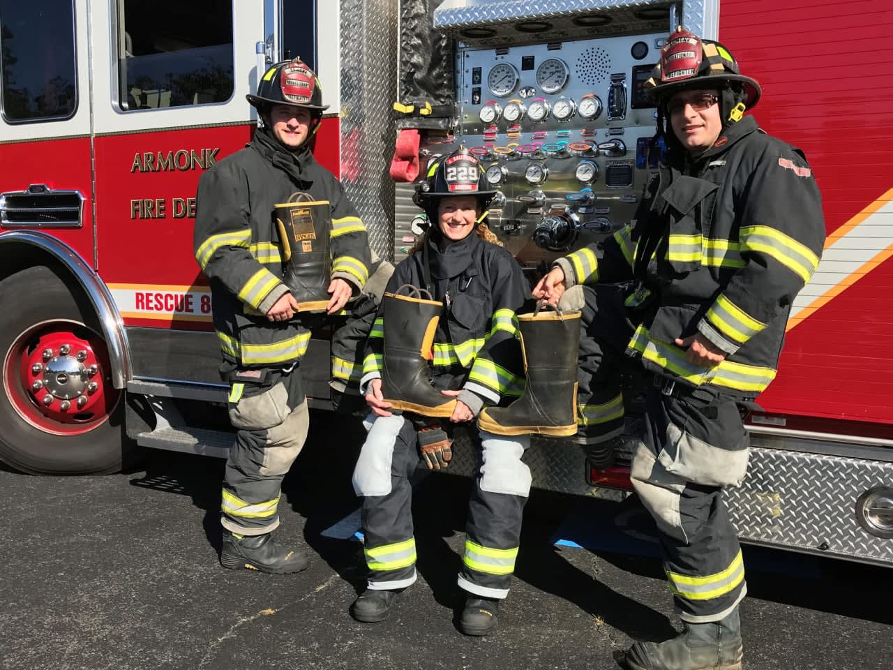 L to R: Firefighters Nick Langer, Julie Gallagher and Sonny Vataj.
