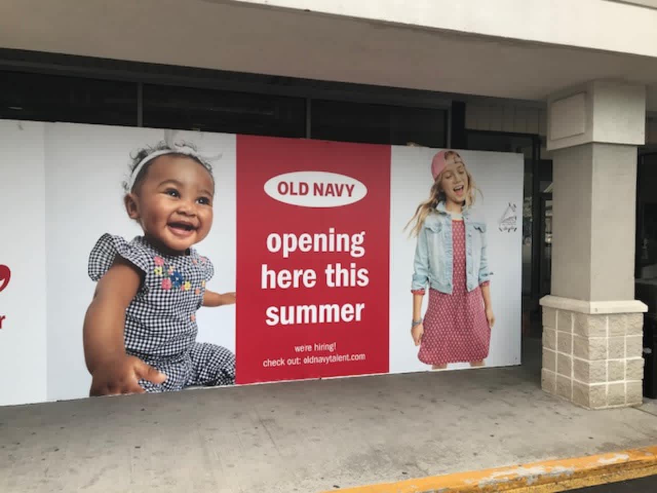 A front display window at a new Old Navy store set to open this year.