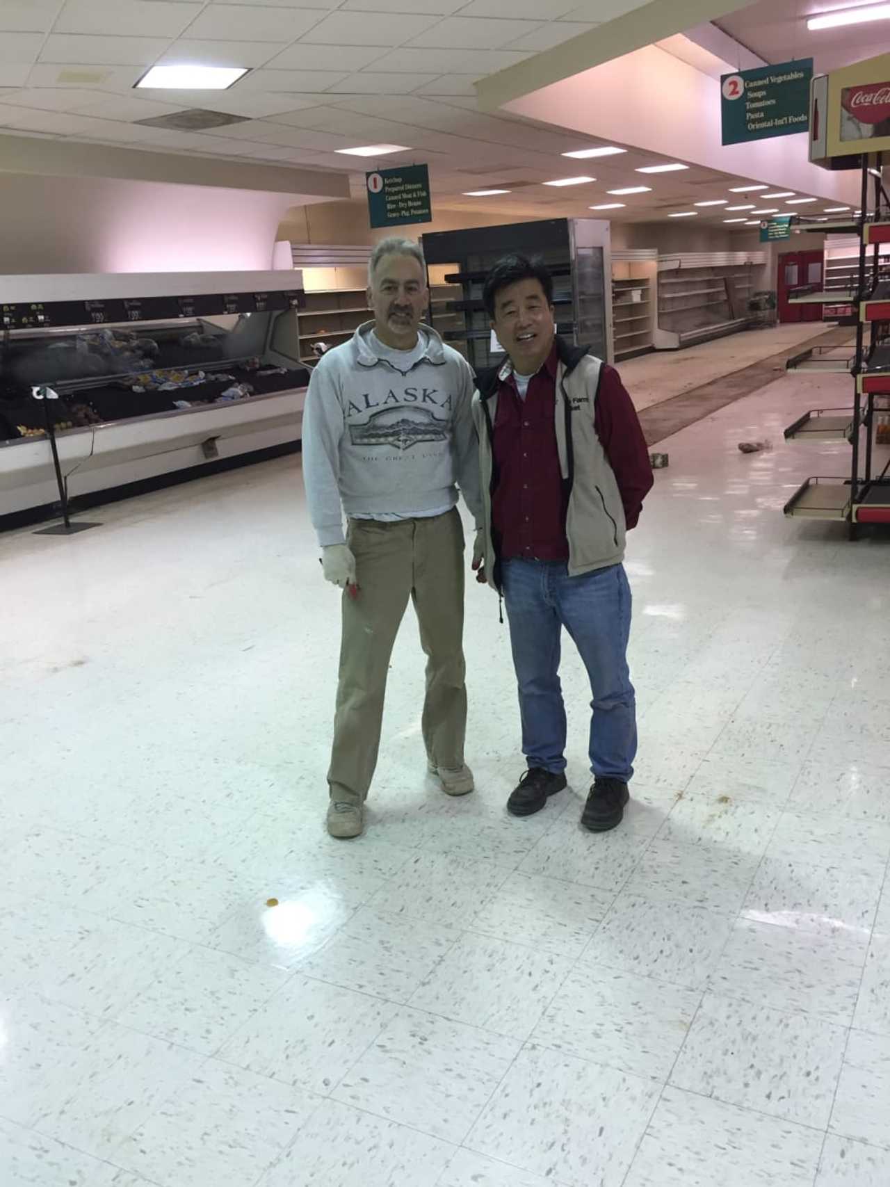 Chris Choi (r) will be running the Millerton Fresh Market, a new supermarket opening Monday.