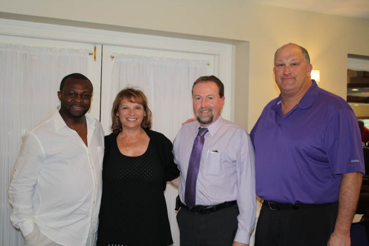 The 2015 Golf Outing Dinner. Left to right: Joseph Ume, VP Clinical Services, Vicki Sidrow, President & CEO, Robert Jones, VP Finance, David Griffith VP & COO.