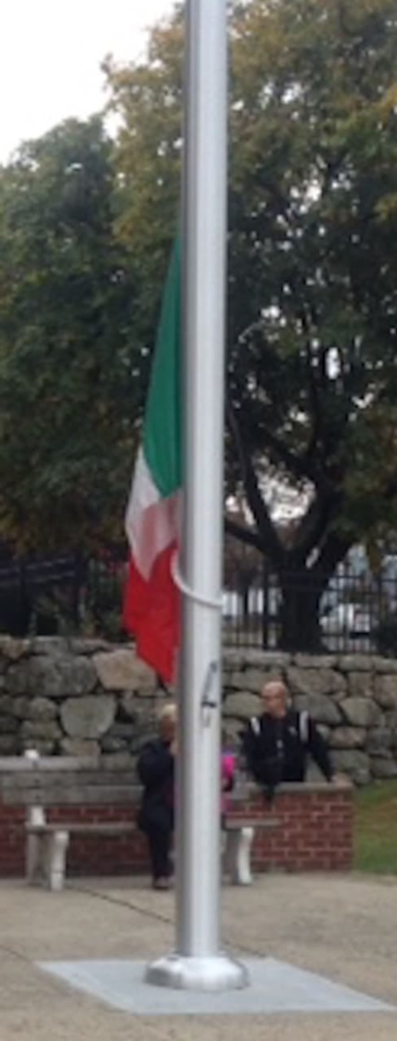 The raising of the Italian flag is a traditional feature of many Columbus Day celebrations.