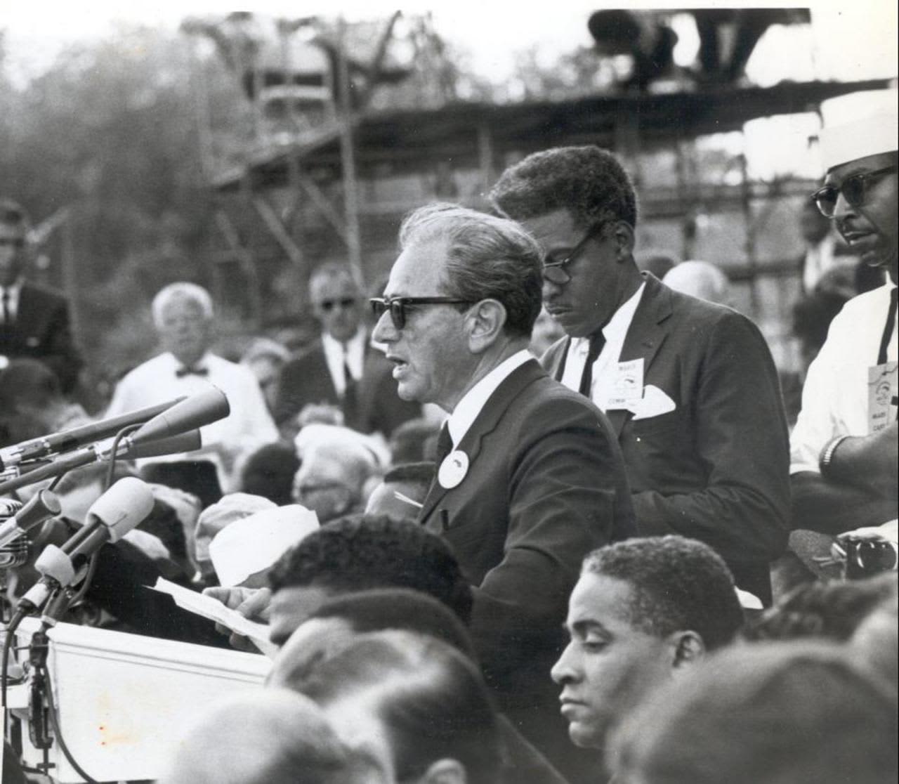 Rabbi Joachim Prinz speaking at the historic March on Washington for Jobs and Freedom in 1963.