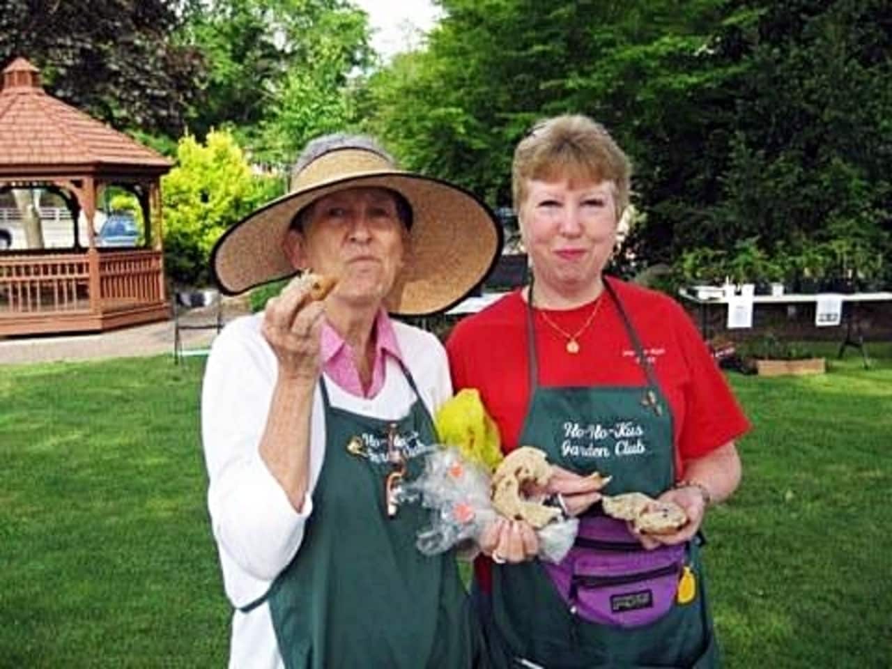 Ladies with the Ho-Ho-Kus Garden Club sample the goods at a prior plant and bake sale.