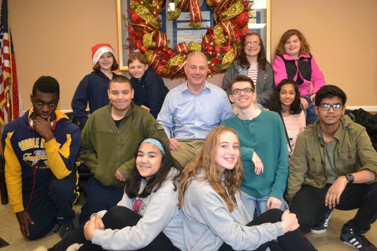 Saddle Brook Mayor's Youth Group celebrates the holidays.