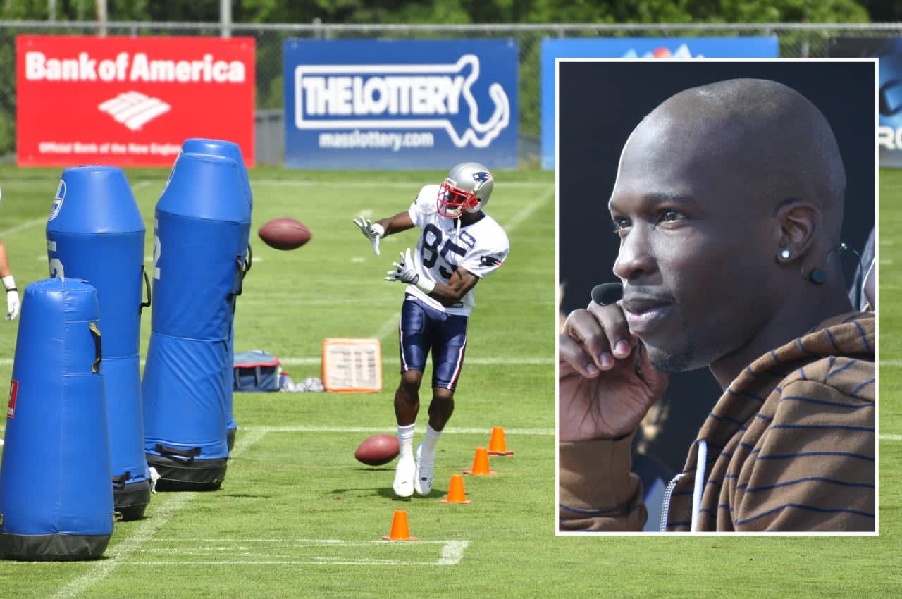 Chad Johnson catches a pass during preseason workouts for the New England Patriots in 2011. The former NFL wide receiver recently shared a photo of a $1,000 tip he left a North Carolina waitress.
