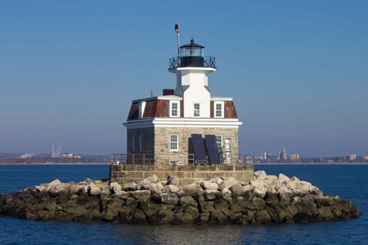 A boat sank Sunday near the Penfield Reef Lighthouse off the coast of Fairfield.