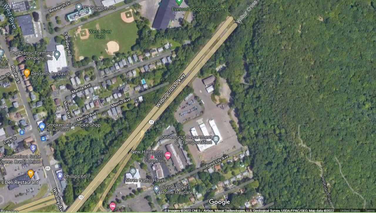 A woman was found dead at a tent site where she had been residing in a wooded area in Woodbridge that is bordered by Litchfield Turnpike (Route 69), Pond Lily Avenue, and the Wilbur Cross Parkway, police reported.