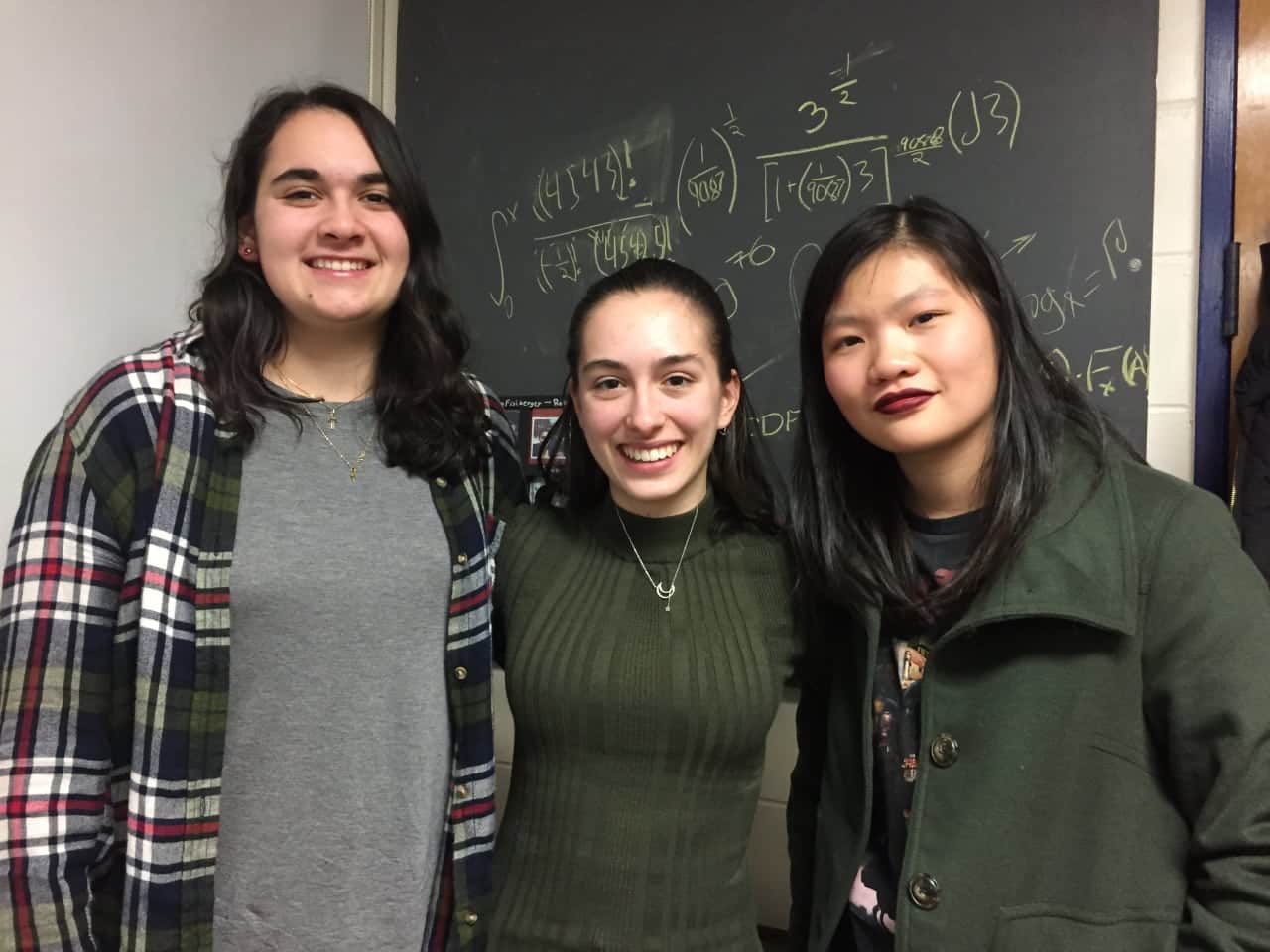 Left to right: Byram Hills High School seniors Yasamin Bayley, Audrey Saltzman and Isabelle Chong. The students were named Regeneron semifinalists.