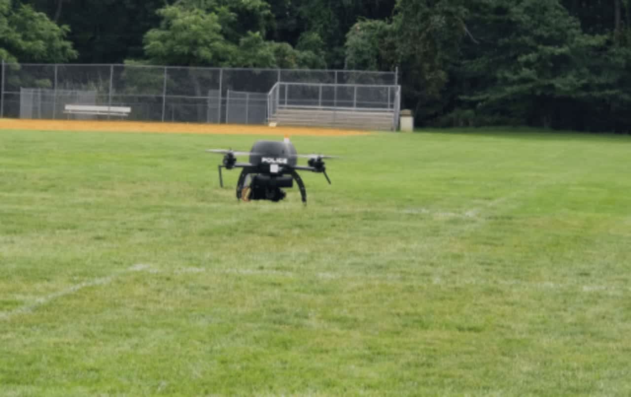 The professional-grade unmanned aerial vehicle (UAV) carries two cameras -- one a high-definition model and the other thermographic.