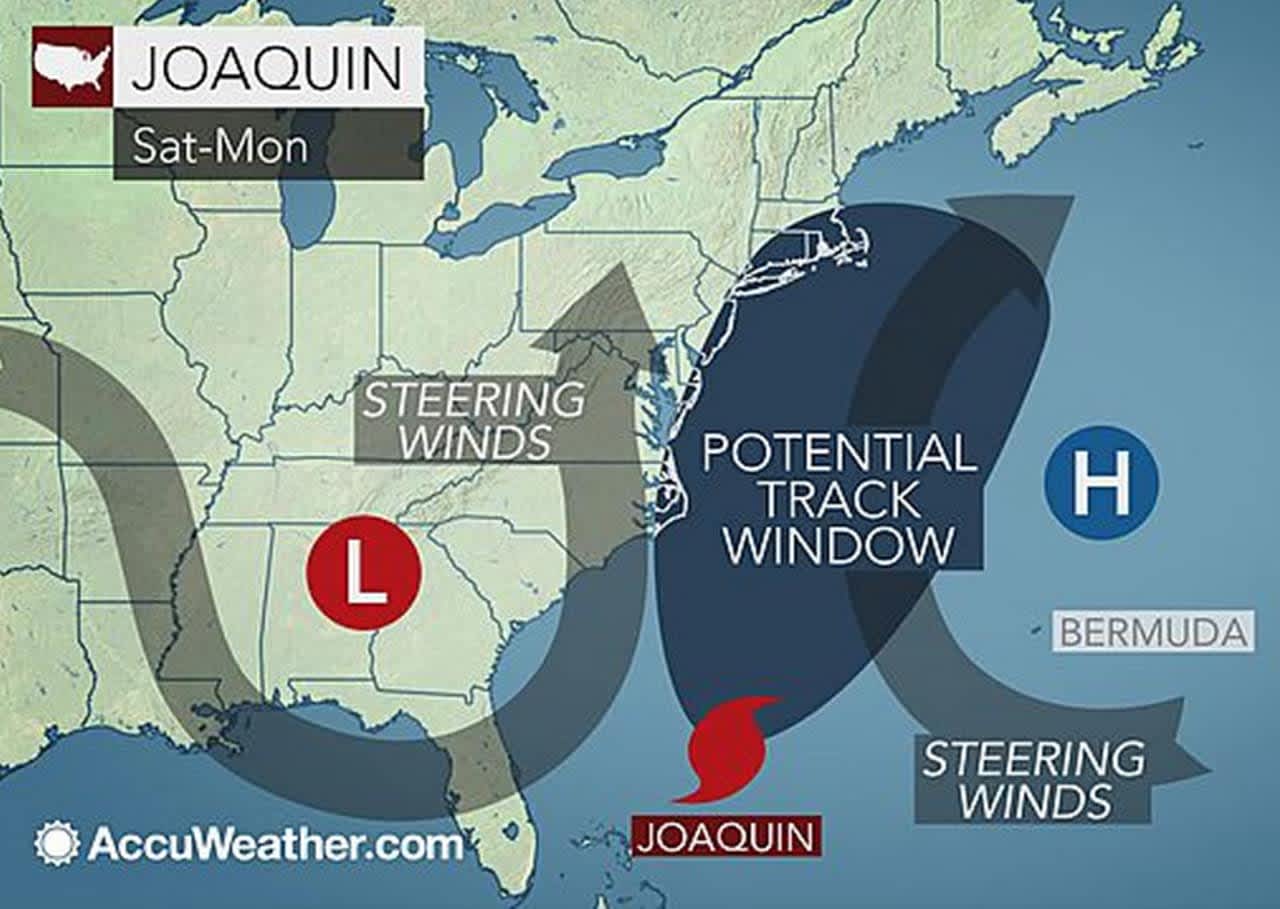 Experts believe hurricane Joaquin will move off to sea, but it still could bring heavy rains to the region. 
