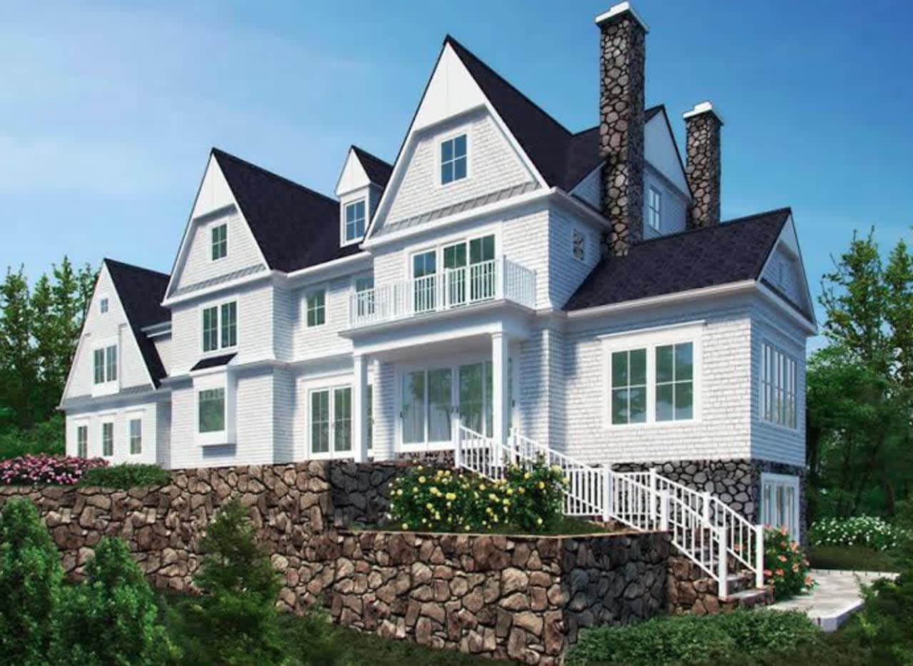 A new construction home being built on Hillcrest Road in New Canaan by Arena Development.