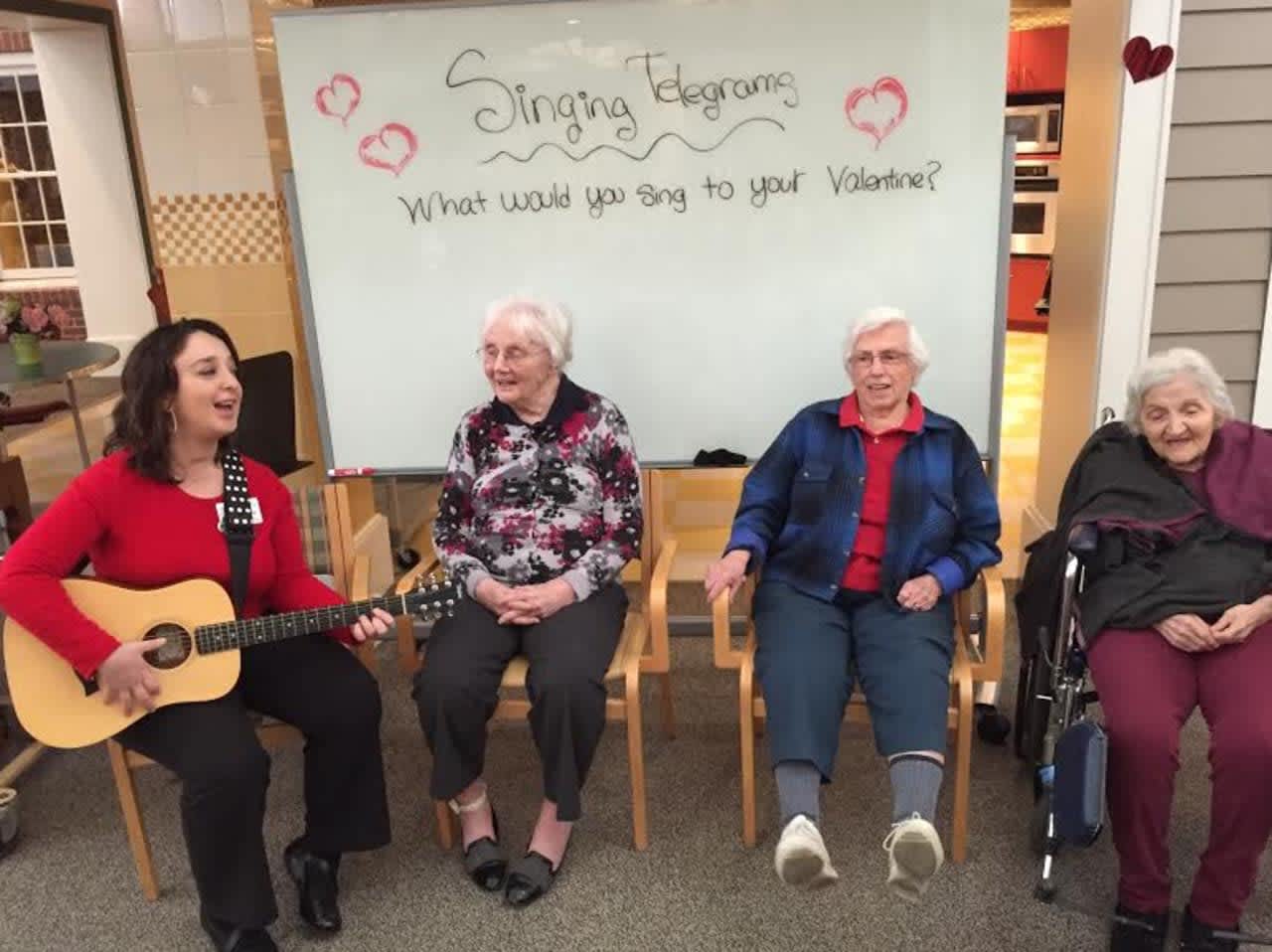 Waveny LifeCare Network in New Canaan had a special Valentine’s themed day called “Love is a Work of Heart" in its Adult Day Program.