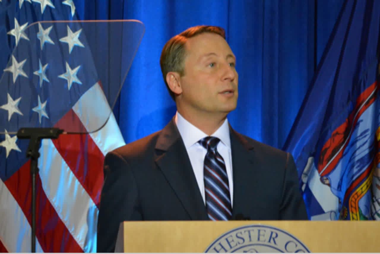 Rob Astorino delivers Thursday's State of County Speech in the Central Jury Room of the Westhester County Courthouse.