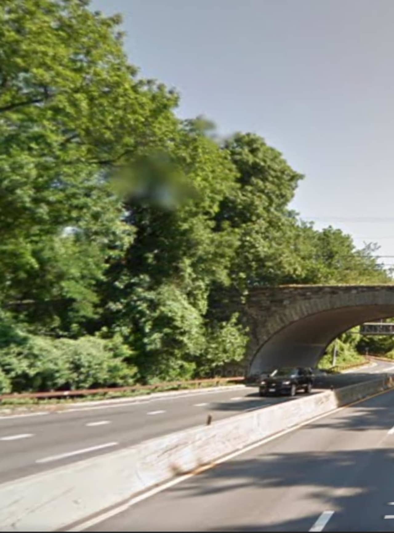 The Hutchinson River Parkway near Mill Road in New Rochelle.