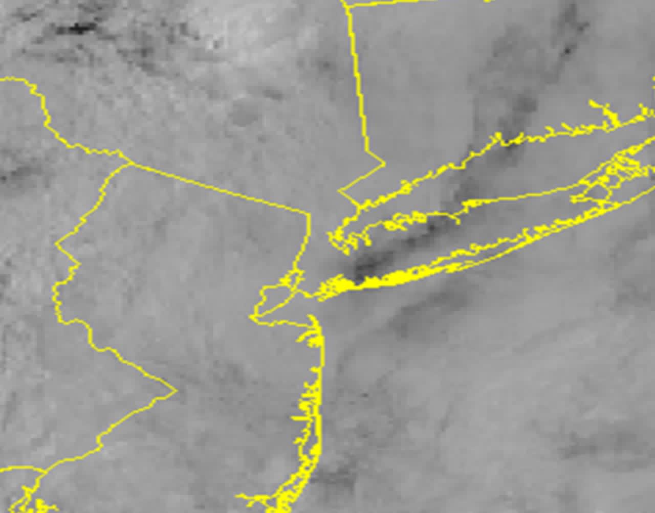 A satellite image of the region mid-morning Saturday shows low stratus and Strato cumulus clouds covering the area.