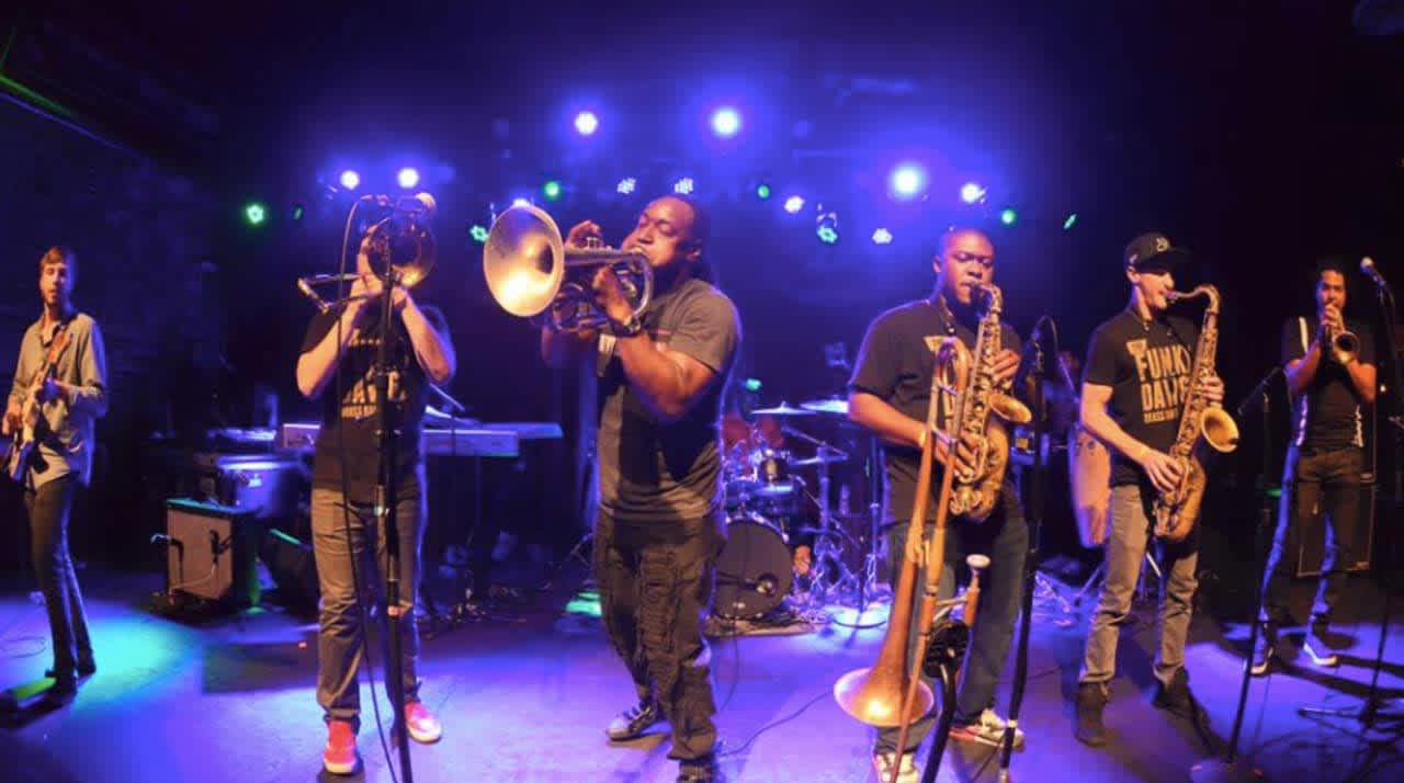 The Funky Dawgz Brass Band will be one of the headliners at the Rebirth Arts Festival, a two-day, free celebration of art, film and music in Easton this weekend.