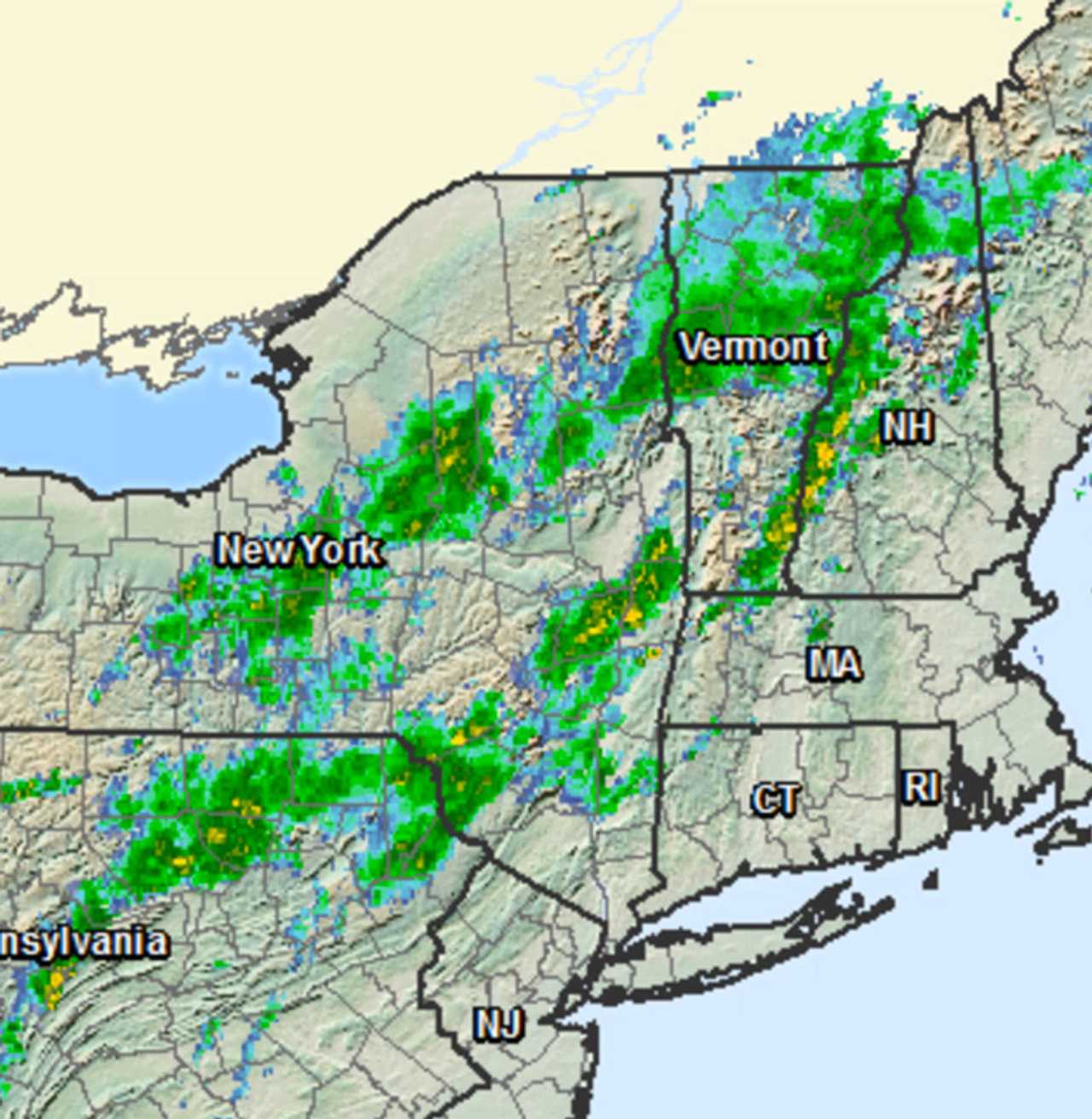 A satellite image Sunday morning.