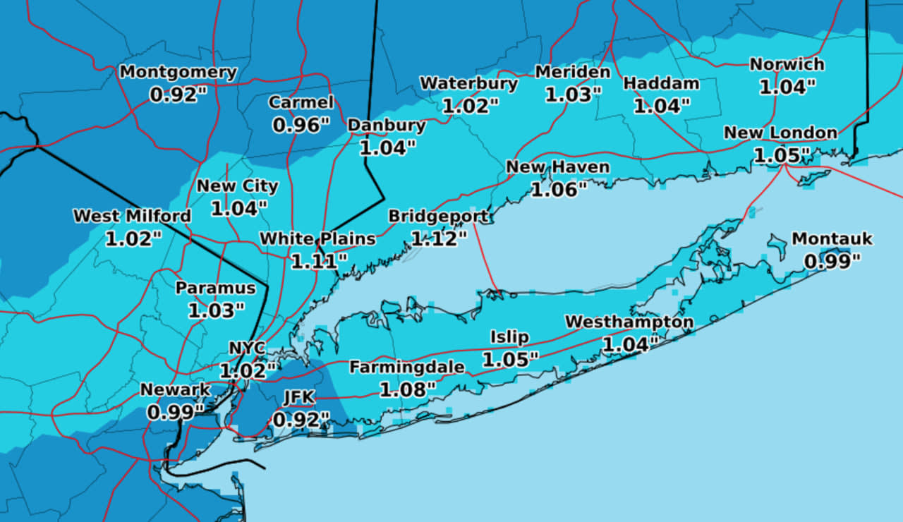 A look at projected rainfall totals for the first batch of rain this week.