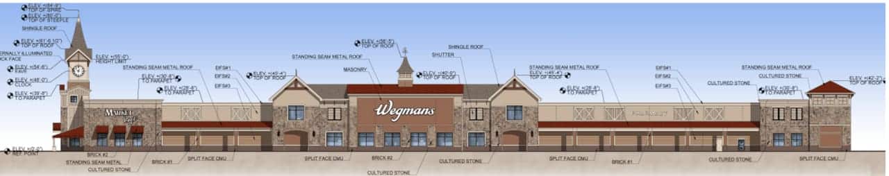 Wegmans's renderings and formal development plans submitted o the Harrison Planning Board