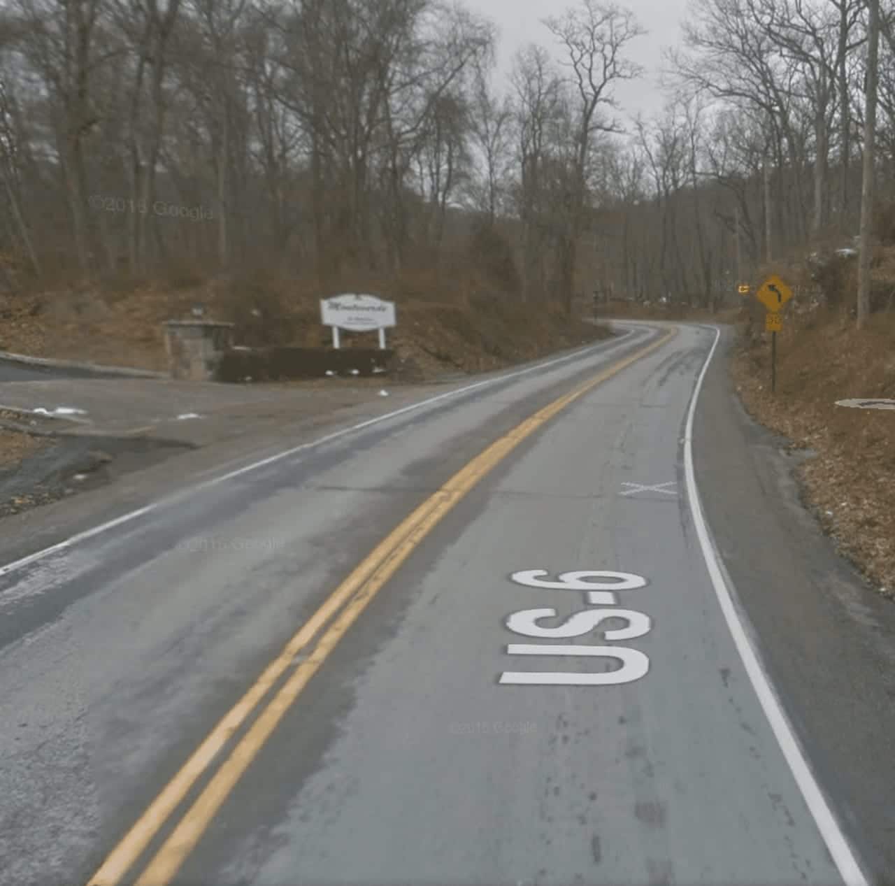 A look at the area where the head-on collision occurred Monday night in Cortlandt.