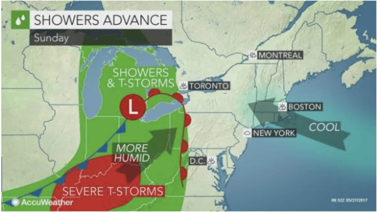 A look at the stormy weather headed to the area for Memorial Day.