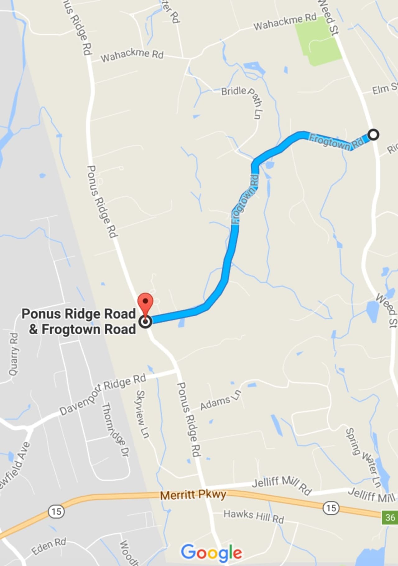 Avoid Frogtown Road in New Canaan on Monday: It is closed for an emergency pipe repair.