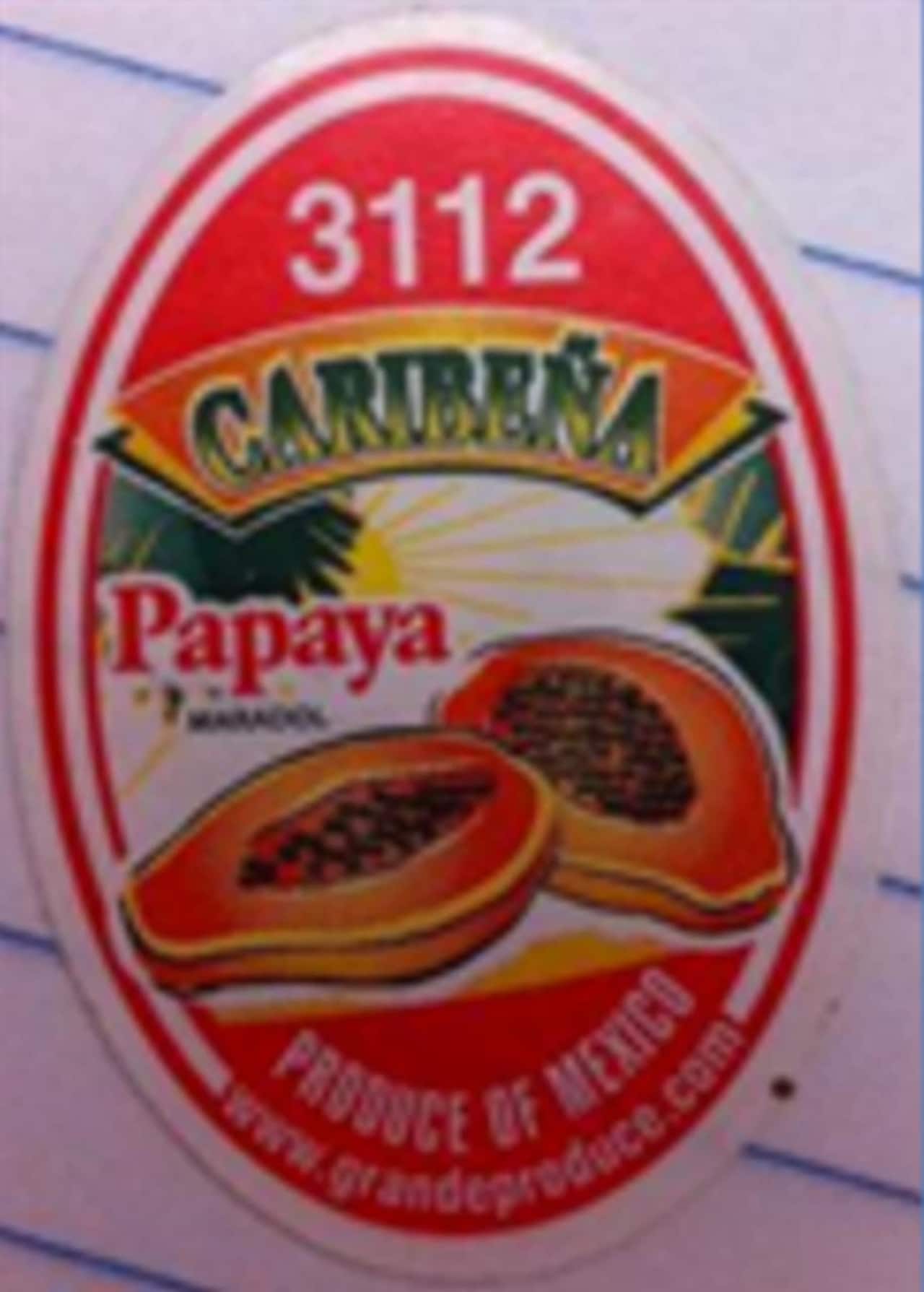 The label on the suspect papayas.