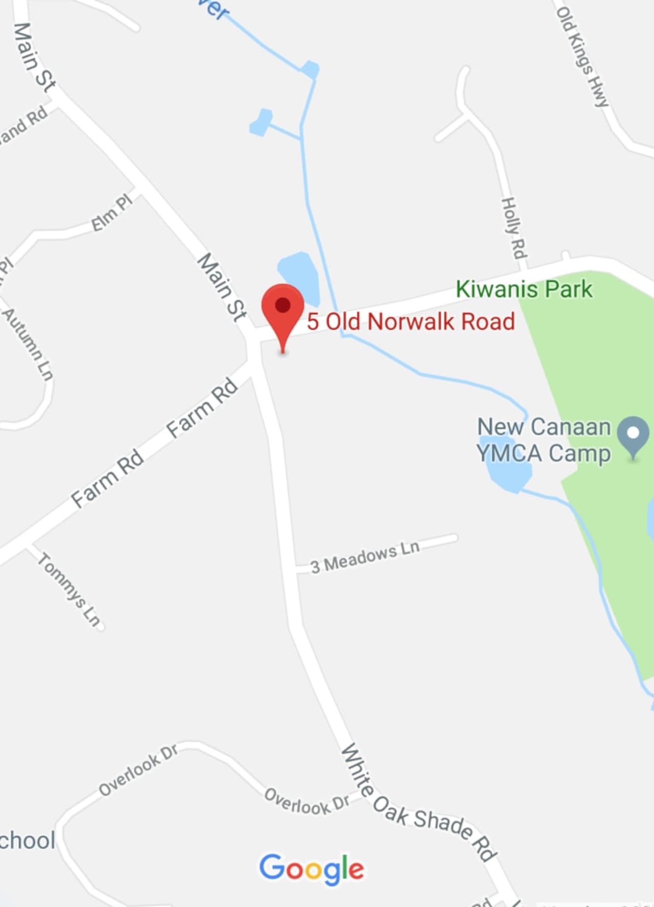 The water main break is at 5 Old Norwalk Road in New Canaan, Aquarion said.