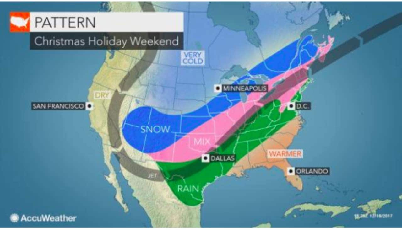 A stormy weather pattern is expected from Dec. 24-28.