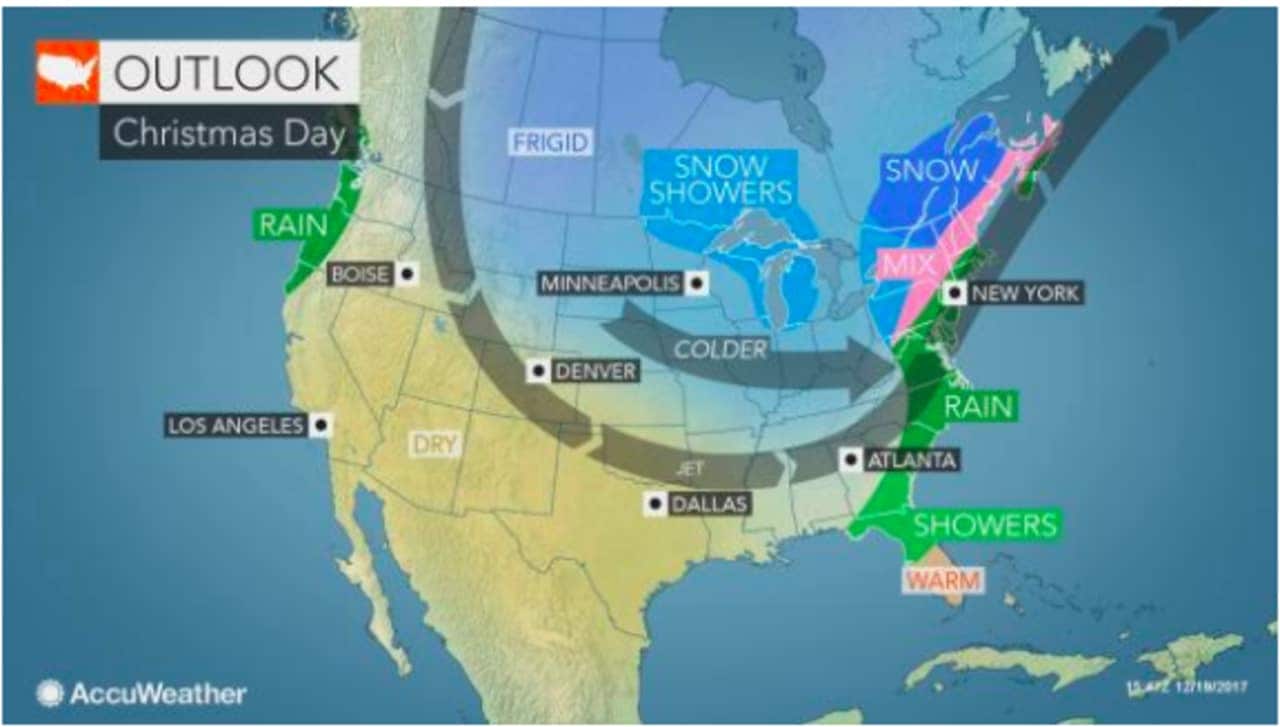 A look at the weather outlook for Christmas Day.