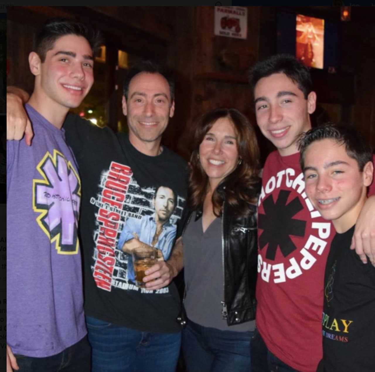 Bruce and Irene Steinberg and their sons, Matthew, William and Zachary of Scarsdale. Bruce, second from left, was an executive at Bridgewater Associates in Westport.
