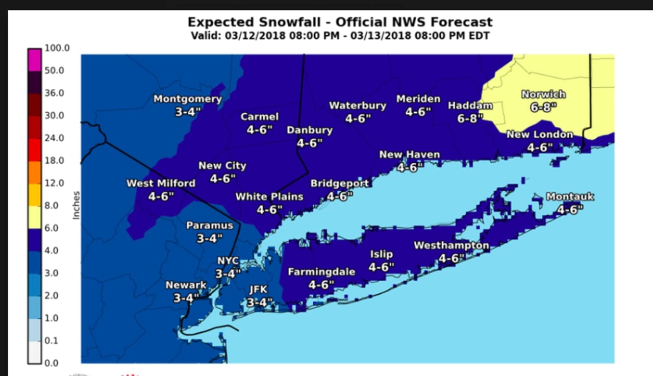 A look at projected snowfall totals for the latest Nor'easter that will affect the area.