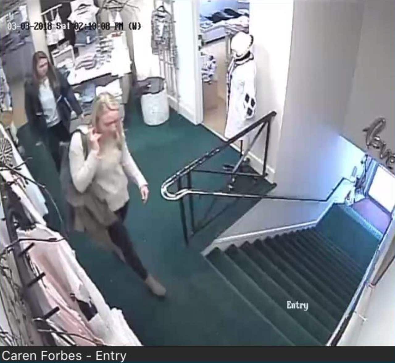 Two women suspected of stealing from a New Canaan retail store were caught on camera.