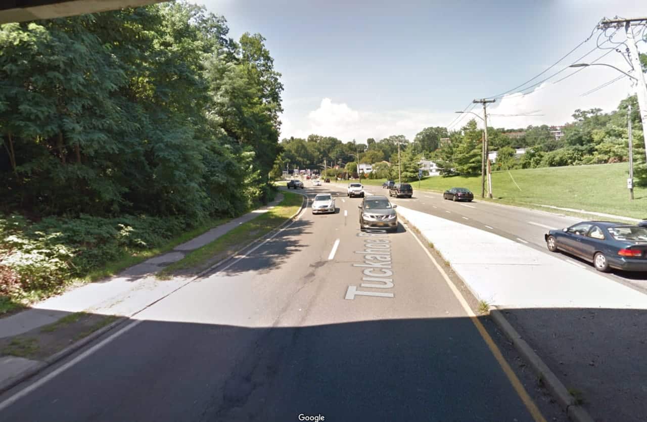 A body was found in a grassy area on Tuckahoe Road in Yonkers.